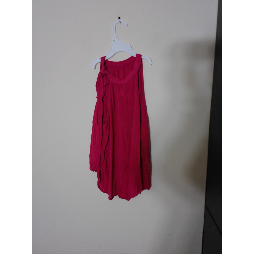 Hollister Sleeveless Top Women Medium Magenta Pink Boho Side Tie Gauzy Airy